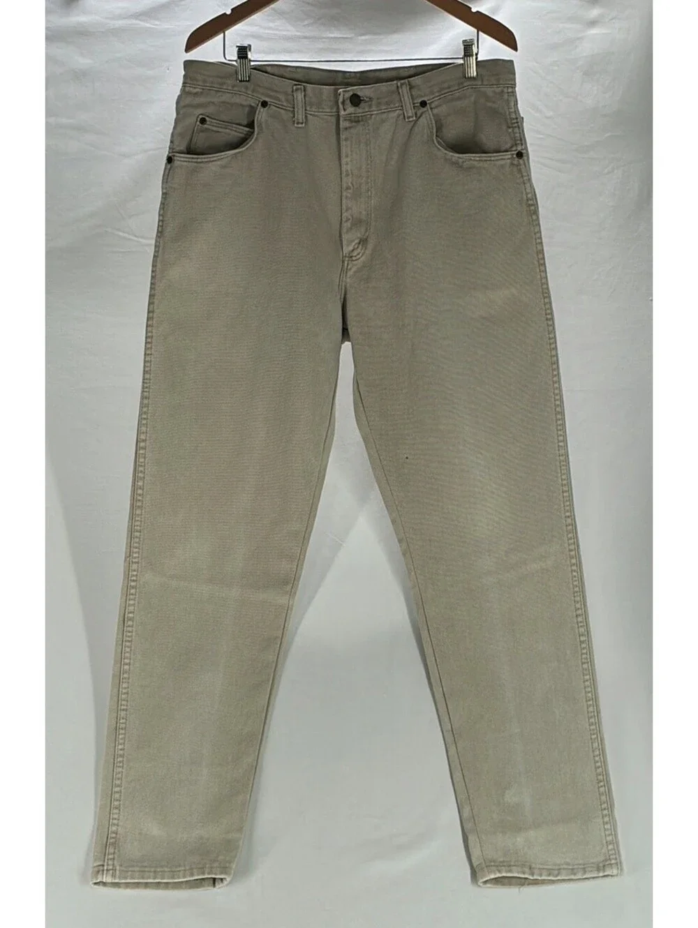 80s Wrangler denim Work Pants Made in USA Tan Faded Grunge